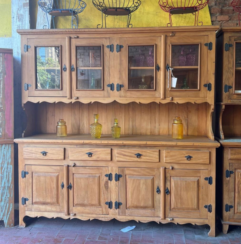 Armario Rústico de Madeira para Cozinha Bom Retiro - Mesa de Madeira Rustica