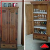 armário de cozinha de madeira rústica Chácara do Piqueri