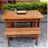 mesas rústica de madeira com bancos M'Boi Mirim